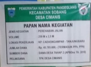 Gambar Warga Harapkan Jalan di Cor, Kades Cimanis Kec. Sobang Bilang Begini: 74